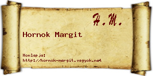 Hornok Margit névjegykártya